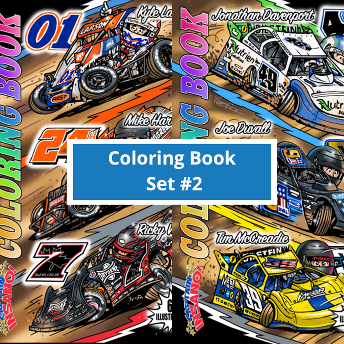 CAPTAIN INSANO - Complete Coloring Book Set #2 - Books 3 & 4 - 60 DRIVERS