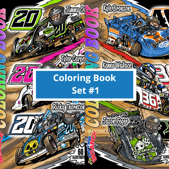 CAPTAIN INSANO - Complete Coloring Book Set #1 - Books 1 & 2 - 60 DRIVERS