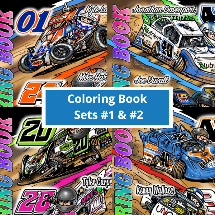 CAPTAIN INSANO - Complete Coloring Book Sets #1 & #2 - Books 1,2,3,4 - ALL 120 DRIVERS