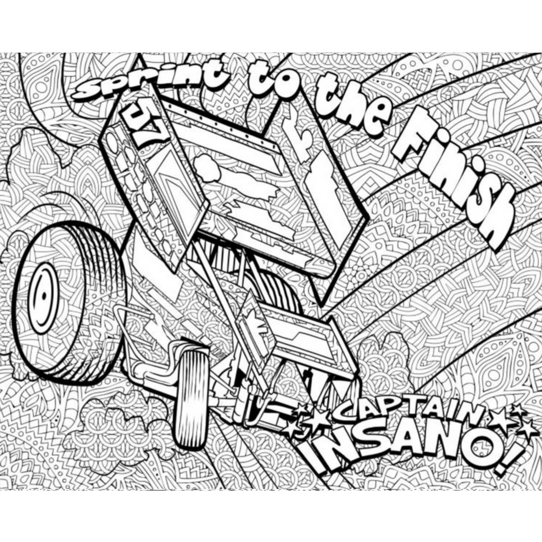 CAPTAIN INSANO - JUMBO Sized Mandala Effect Coloring Posters (48in x 60in) Sprint